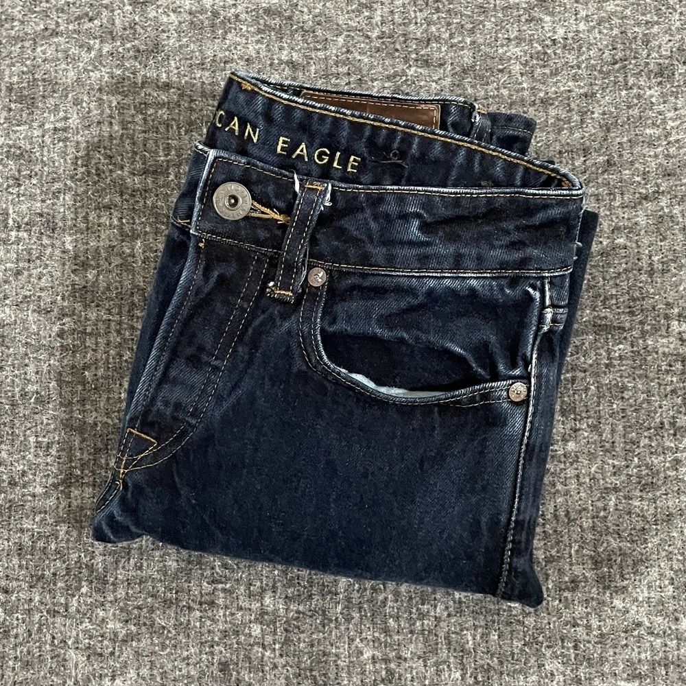 American Eagle Men's Size 28x32 Selvedge‎ Blue Denim Jeans Skinny Fit